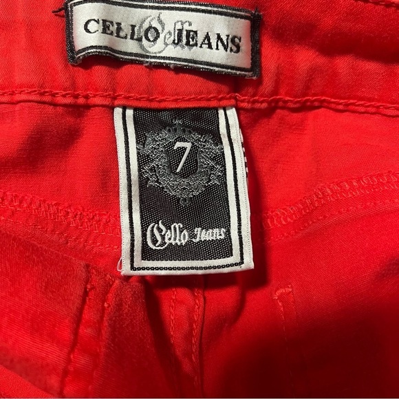 Cello Womens Red Skinny Stretch Jeans Size 7 Cotton Spandex Statement EUC - Picture 6 of 9